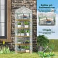 Pikkukuva 5 / 11: Rootz Min -Greenhouse - Kasvien suoja - puutarhan kasvihuone - Paranna kasvua - 69x49x193cm - tukeva teräs ja muovi