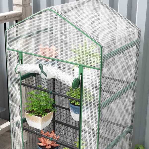 Rootz Min -Greenhouse - Kasvien suoja - puutarhan kasvihuone - Paranna kasvua - 69x49x193cm - tukeva teräs ja muovi