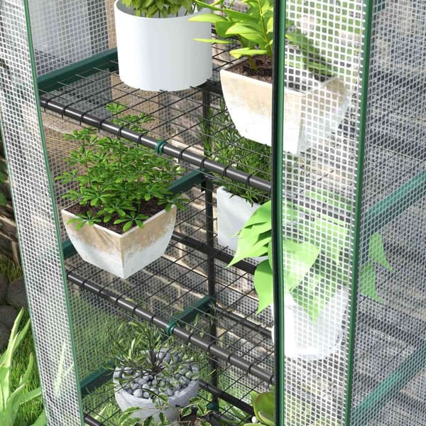 Rootz Min -Greenhouse - Kasvien suoja - puutarhan kasvihuone - Paranna kasvua - 69x49x193cm - tukeva teräs ja muovi