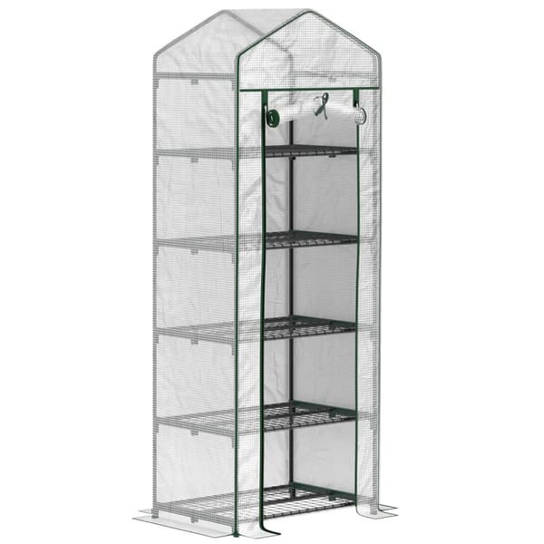 Rootz Min -Greenhouse - Kasvien suoja - puutarhan kasvihuone - Paranna kasvua - 69x49x193cm - tukeva teräs ja muovi