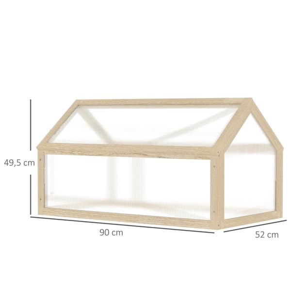 Rootz -mini -viherhuoneiden kasvitalo - kompakti puinen kasvihuone - polykarbonaattipaneelit - optimaalinen ilmanvaihto - 90L x 52b x 49,5h cm
