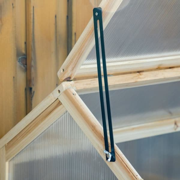 Rootz -mini -viherhuoneiden kasvitalo - kompakti puinen kasvihuone - polykarbonaattipaneelit - optimaalinen ilmanvaihto - 90L x 52b x 49,5h cm