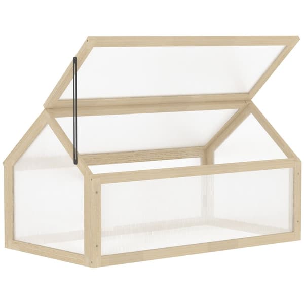 Rootz -mini -viherhuoneiden kasvitalo - kompakti puinen kasvihuone - polykarbonaattipaneelit - optimaalinen ilmanvaihto - 90L x 52b x 49,5h cm