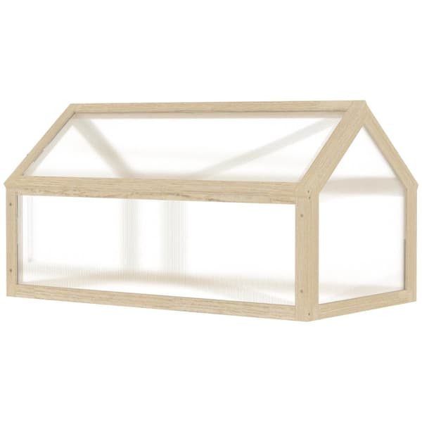 Rootz -mini -viherhuoneiden kasvitalo - kompakti puinen kasvihuone - polykarbonaattipaneelit - optimaalinen ilmanvaihto - 90L x 52b x 49,5h cm