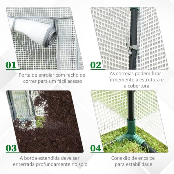 Rootz PE Grid Greenhouse - Winter Festival Foil - Plant Shelter - Stålramstyrka - 101 x 50 x 150 cm
