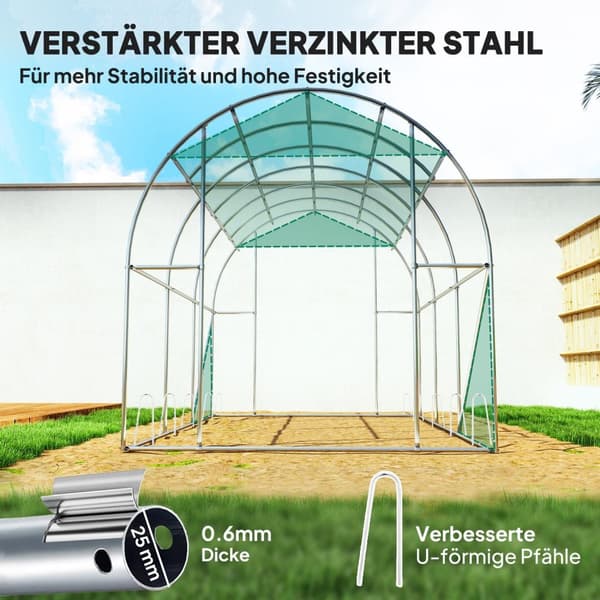 Rootz Poly Tunnel Greenhouse - Walk -In Tent - Plant Shelter - förlänger växtsäsongen - 300 cm x 200 cm x 197 cm