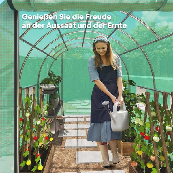 Rootz Poly Tunnel Greenhouse - Walk -In Tent - Plant Shelter - förlänger växtsäsongen - 300 cm x 200 cm x 197 cm