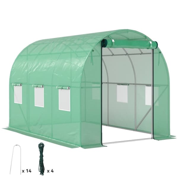 Rootz Poly Tunnel Greenhouse - Walk -In Tent - Plant Shelter - förlänger växtsäsongen - 300 cm x 200 cm x 197 cm