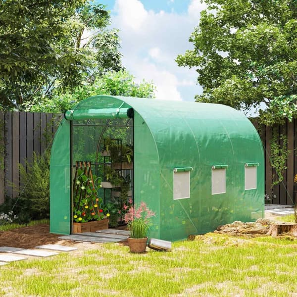Rootz Poly Tunnel Greenhouse - Walk -In Tent - Plant Shelter - förlänger växtsäsongen - 300 cm x 200 cm x 197 cm
