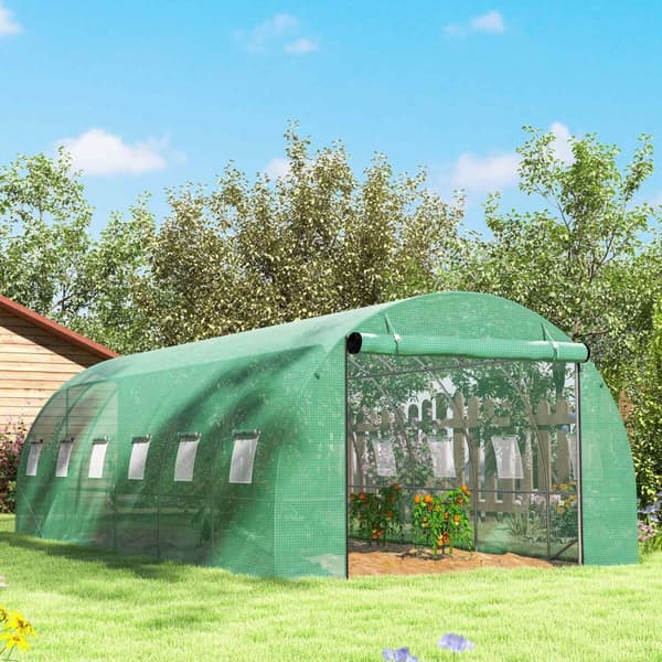 Rootz Poly Tunnel Greenhouse - Walk -In Tent - Growing House - Expand Cultivation Season - 600cm x 300 cm x 197 cm