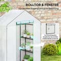 Miniatyrbild 6 av 11: Rootz walk -in växthus med hyllor - Mini -Greenhouse - UV -resistent - Optimal ventilation - 143L x 74B x 190H cm