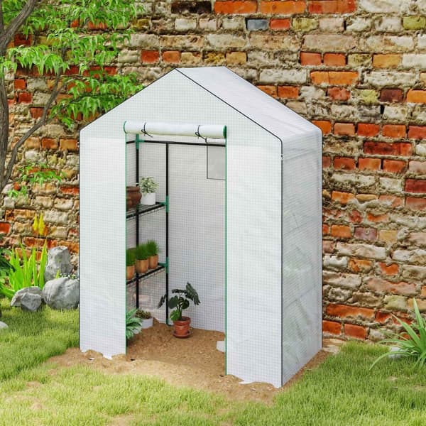 Rootz walk -in växthus med hyllor - Mini -Greenhouse - UV -resistent - Optimal ventilation - 143L x 74B x 190H cm