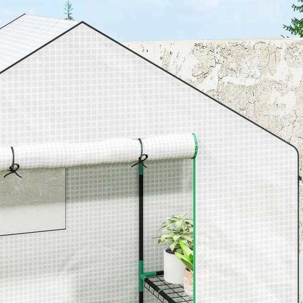 Rootz walk -in växthus med hyllor - Mini -Greenhouse - UV -resistent - Optimal ventilation - 143L x 74B x 190H cm