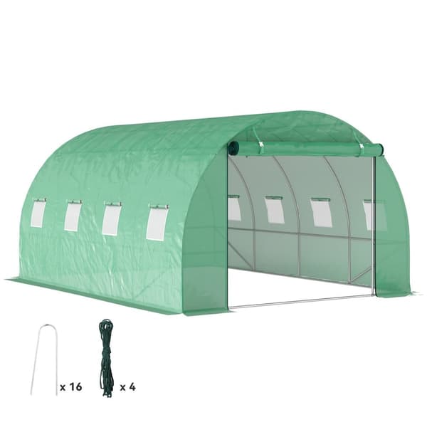 Rootz Walk -in Greenhouse - Poly -tunneli - Kasviteltta - Laajennus kasvukausi - 398 cm x 298cm x 198cm