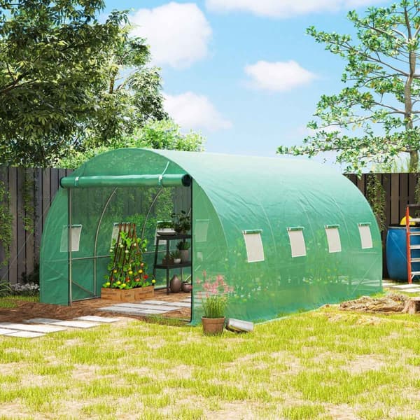 Rootz Walk -in Greenhouse - Poly -tunneli - Kasviteltta - Laajennus kasvukausi - 398 cm x 298cm x 198cm