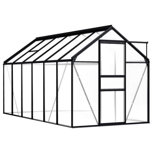Växthus antracit aluminium 7,03 m³