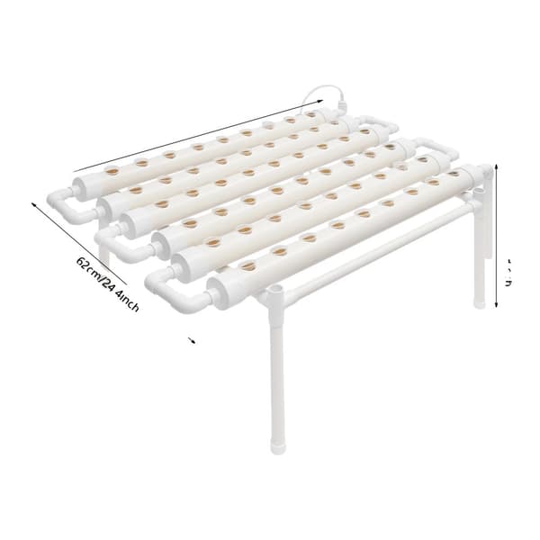 Hydroponiskt odlingskit, 54 växtplatser, jordlös odling,vit