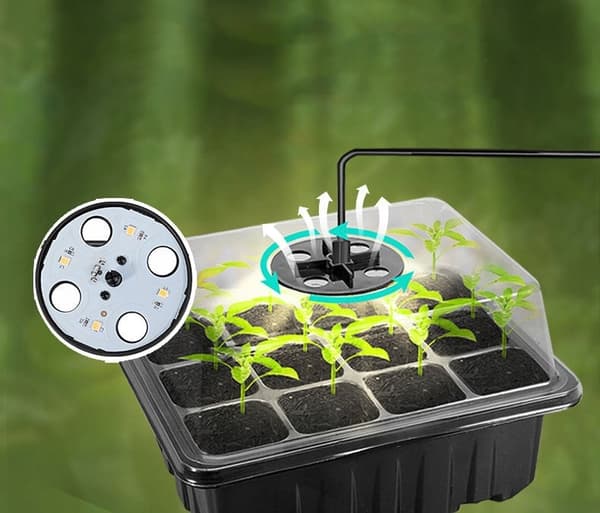 MINI VÄXTHUS LED 5x Lampor 5x Växthus USB Justerbar Ventilation PLANTOR