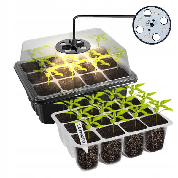 MINI VÄXTHUS LED 5x Lampor 5x Växthus USB Justerbar Ventilation PLANTOR