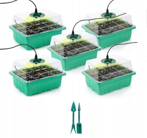MINI VÄXTHUS LED 5x Lampor 5x Växthus USB Justerbar Ventilation PLANTOR