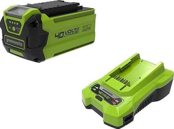 Miniväxthus - groningspaket - Greenworks sticklingspaket - GR2945707 - 40 V 2 A laddarsats + 4 Ah batteri GSK40B4 NYHET