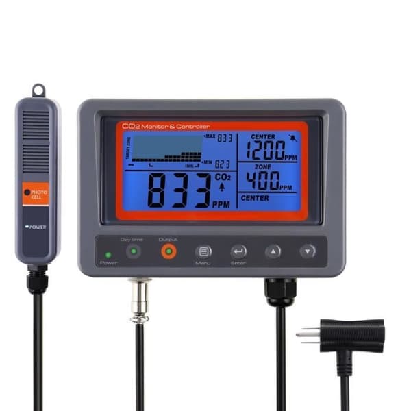 Koldioxid CO2 digital IAQ-monitor med reläfunktion och 4,5 m kabel NDIR detekteringssond
