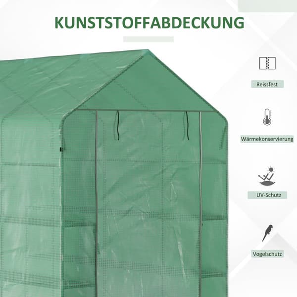 Drivhus, 214x143x195 cm, Grøn