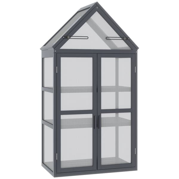 Kasvihuone, Mini, 70,5x42x132 cm, luonnonväristä puuta