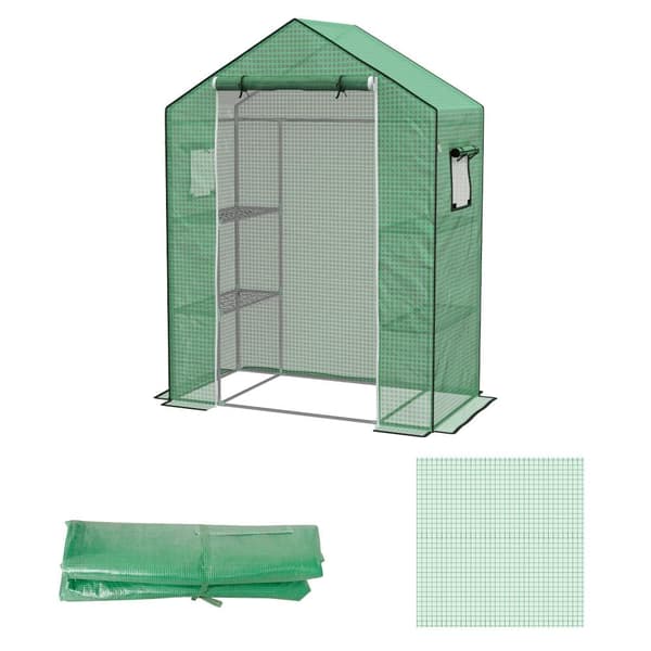 Kasvihuoneen päällinen, vaihtopeite PE-kalvo, 140P x 73L x 190K cm, Vihreä