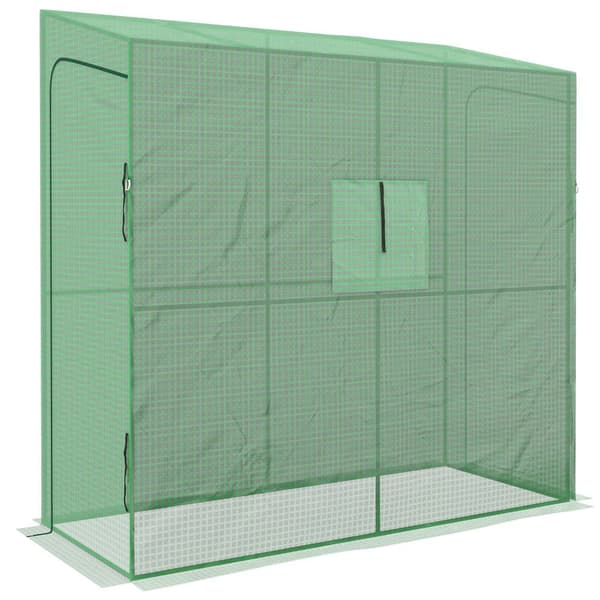 Växthus, 200x80x200/180 cm, Grön