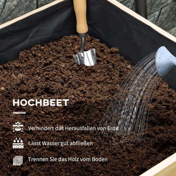 Hævet havebed med drivhus, 86x60x165 cm, Natur/Grøn