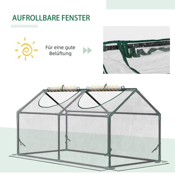 Drivhus med Vindue, 120x60x60 cm, Transparent