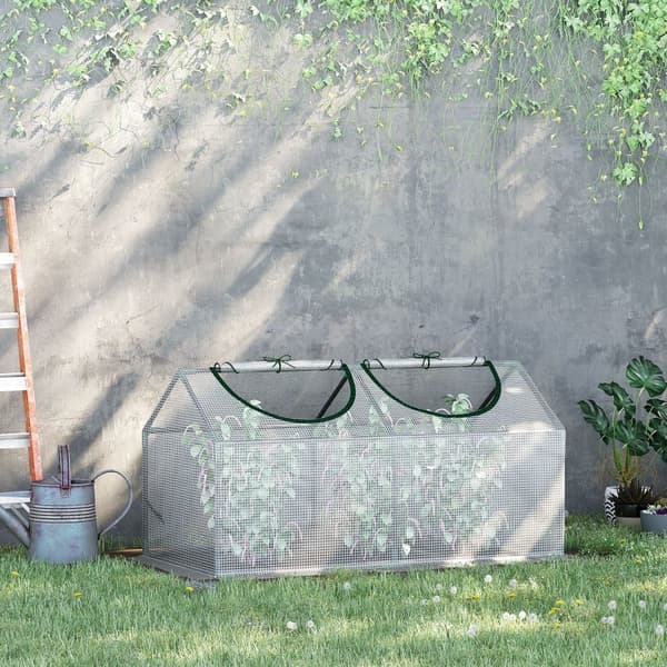 Minikasvihuone, 120x60x60 cm, valkoinen