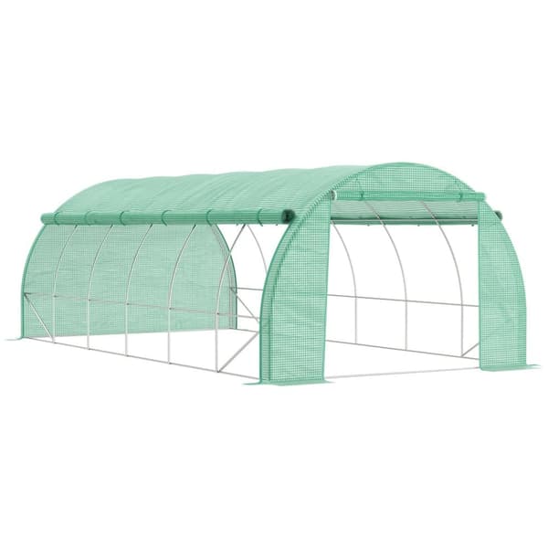 Kasvihuone, Polytunnel, 6x3x2m, Vihreä
