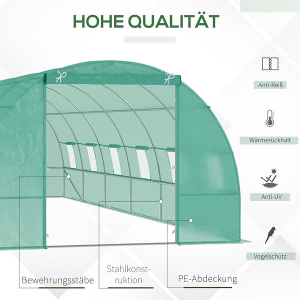 Drivhus, 800x300x200 cm, Grøn