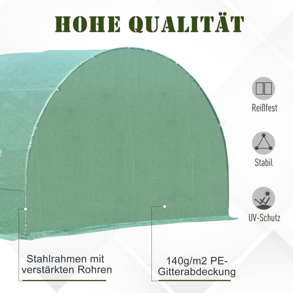Växthus, 590x300x200 cm, Grön