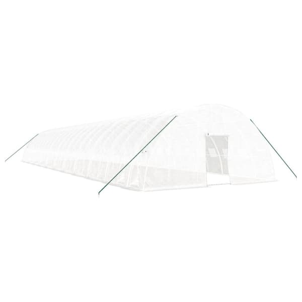Växthus med stålram vit 132 m² 22x6x2,85 m