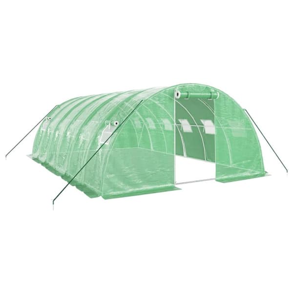 Växthus med stålram grön 24 m² 6x4x2 m