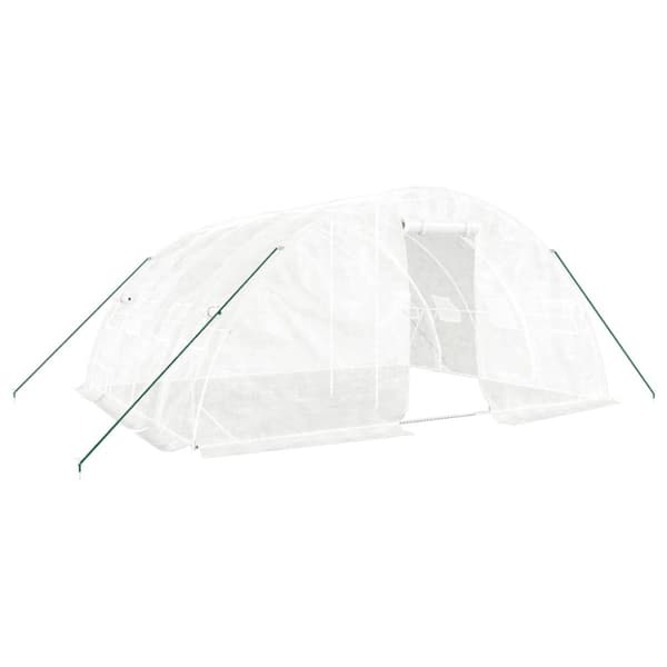 Växthus med stålram vit 20 m² 5x4x2,3 m