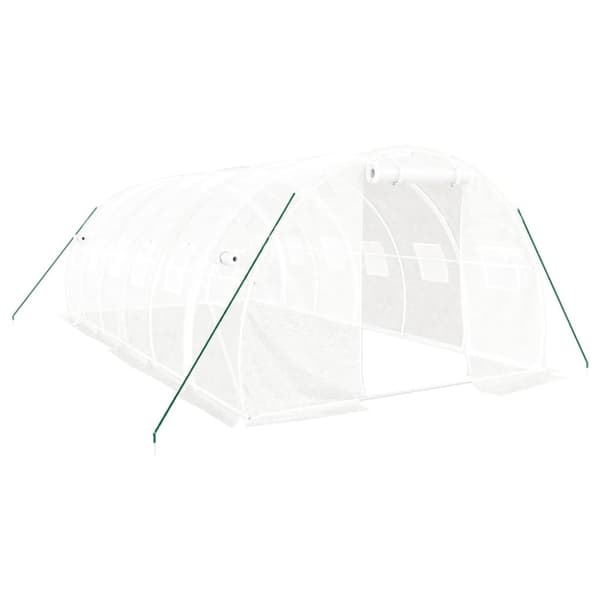 Växthus med stålram vit 18 m² 6x3x2 m