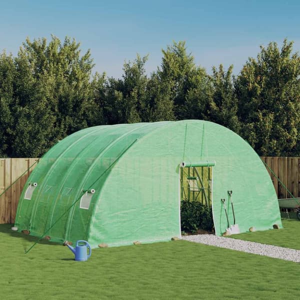 Växthus med stålram grön 24 m² 6x4x2,85 m