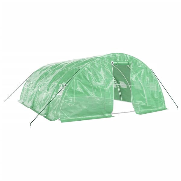 Växthus med stålram grön 30 m² 6x5x2,3 m