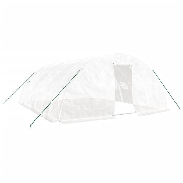 Växthus med stålram vit 30 m² 6x5x2,3 m