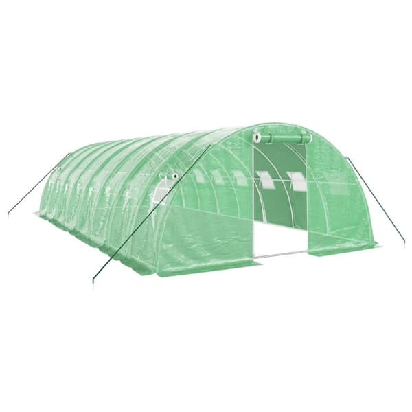 Växthus med stålram grön 32 m² 8x4x2 m