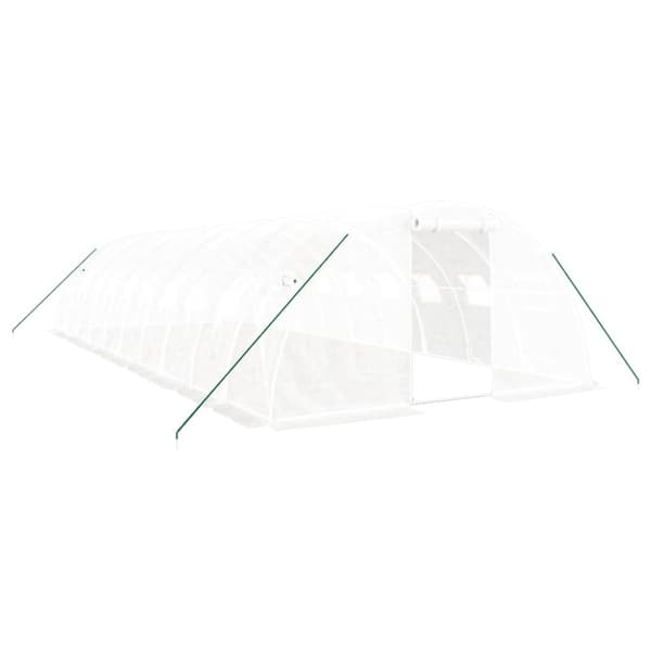 Växthus med stålram vit 40 m² 10x4x2 m