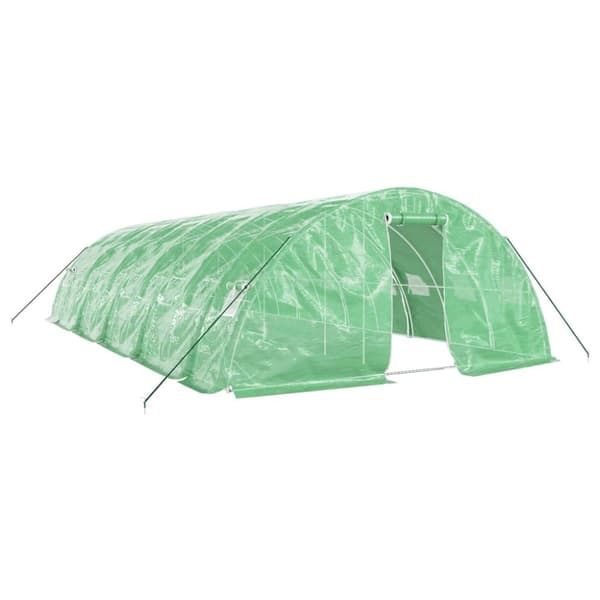 Växthus med stålram grön 50 m² 10x5x2,3 m