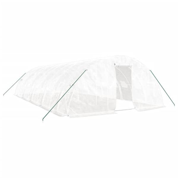 Växthus med stålram vit 50 m² 10x5x2,3 m