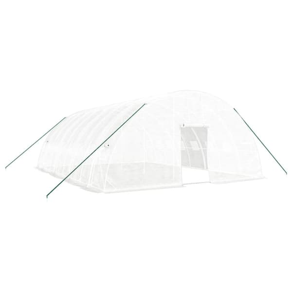Växthus med stålram vit 48 m² 8x6x2,85 m