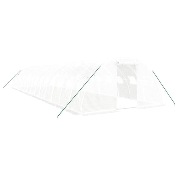 Växthus med stålram vit 56 m² 14x4x2 m