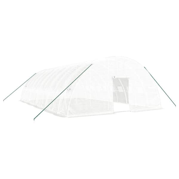 Växthus med stålram vit 60 m² 10x6x2,85 m
